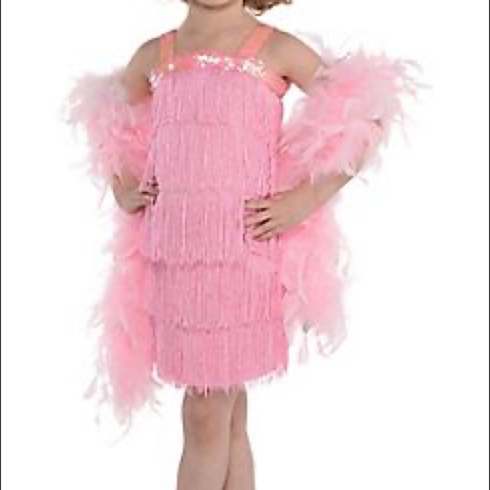 Pink Big Girl Flapper Girl Costume